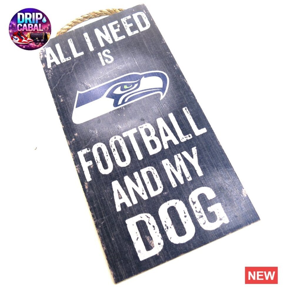 Seattle Seahawks NFL Wall Decor Dog Sign Fan Shop Home Banner